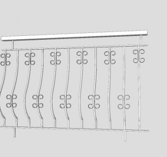 阳台护栏SU模型下载_sketchup草图大师SKP模型
