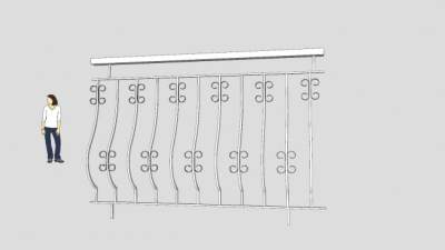 阳台护栏SU模型下载_sketchup草图大师SKP模型