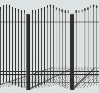 铁艺围墙栅栏SU模型下载_sketchup草图大师SKP模型