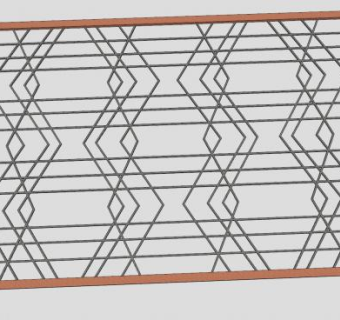 现代透景围墙护栏SU模型下载_sketchup草图大师SKP模型