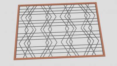 现代透景围墙护栏SU模型下载_sketchup草图大师SKP模型