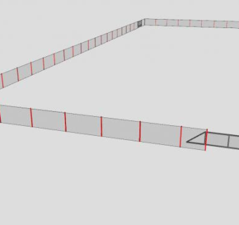 大型勾花网围墙护栏SU模型下载_sketchup草图大师SKP模型