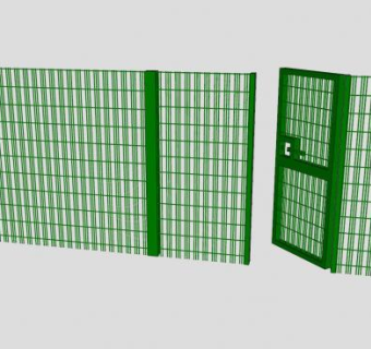 绿色美格网护栏SU模型下载_sketchup草图大师SKP模型