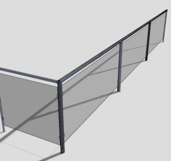 现代玻璃护栏SU模型下载_sketchup草图大师SKP模型