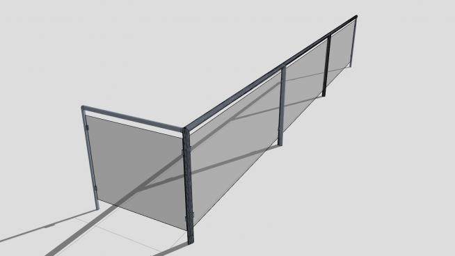 现代玻璃护栏SU模型下载_sketchup草图大师SKP模型