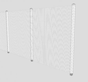 金属钢线板护栏SU模型下载_sketchup草图大师SKP模型