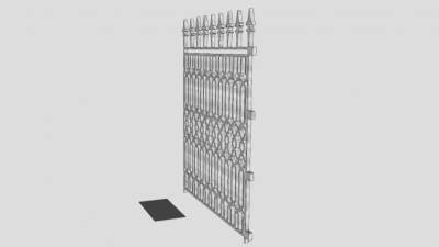 铁篱笆珊栏SU模型下载_sketchup草图大师SKP模型