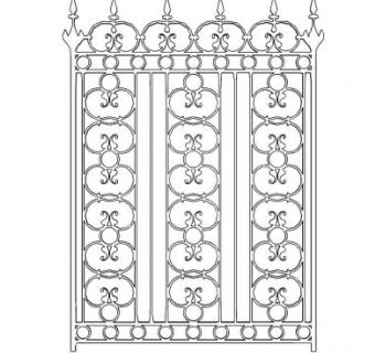 铁艺围栏SU模型下载_sketchup草图大师SKP模型