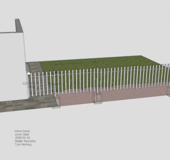 尖桩篱笆护栏SU模型下载_sketchup草图大师SKP模型