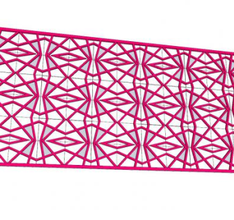 粉红色的铁围栏SU模型下载_sketchup草图大师SKP模型