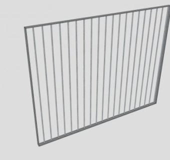 金属杆护墙板SU模型下载_sketchup草图大师SKP模型