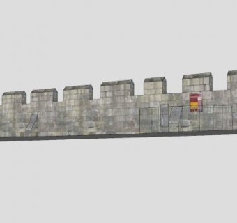 约克防卫城墙SU模型下载_sketchup草图大师SKP模型