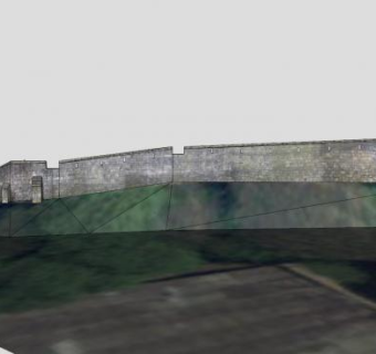 约克城墙围墙SU模型下载_sketchup草图大师SKP模型