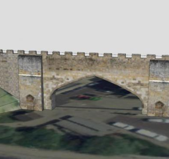 小型古老城墙SU模型下载_sketchup草图大师SKP模型