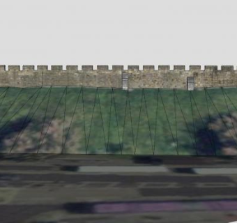 砖石城墙楼SU模型下载_sketchup草图大师SKP模型