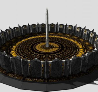 塔西城墙和方尖碑SU模型下载_sketchup草图大师SKP模型