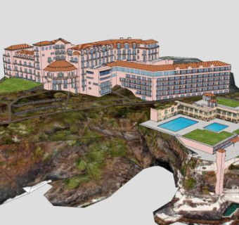 皇宫酒店建筑SU模型下载_sketchup草图大师SKP模型