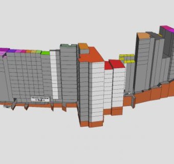 罗燕街十字路口建筑SU模型下载_sketchup草图大师SKP模型