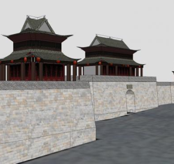浮梁古城墙SU模型下载_sketchup草图大师SKP模型