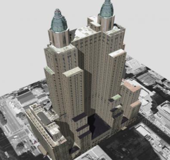 华尔道夫酒店建筑SU模型下载_sketchup草图大师SKP模型