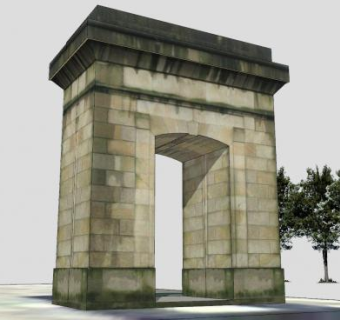 老旧城楼门SU模型下载_sketchup草图大师SKP模型