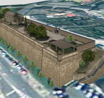 古老的防御围墙SU模型下载_sketchup草图大师SKP模型