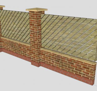 花园屏幕墙SU模型下载_sketchup草图大师SKP模型