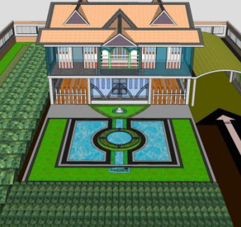 可爱的房子建筑SU模型下载_sketchup草图大师SKP模型