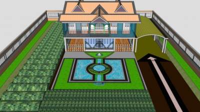 可爱的房子建筑SU模型下载_sketchup草图大师SKP模型