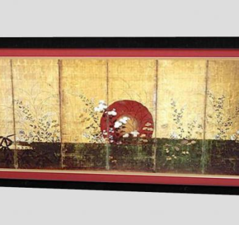 中式框壁屏风墙SU模型下载_sketchup草图大师SKP模型