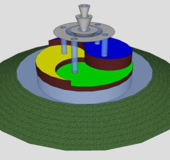 现代水景喷泉SU模型下载_sketchup草图大师SKP模型