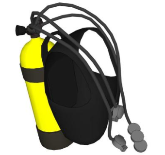 游泳套装背式氧气瓶SU模型_su模型下载 草图大师模型_SKP模型