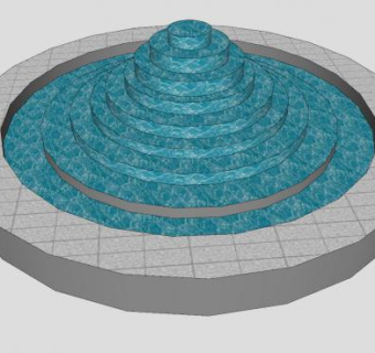 广场大喷泉SU模型下载_sketchup草图大师SKP模型