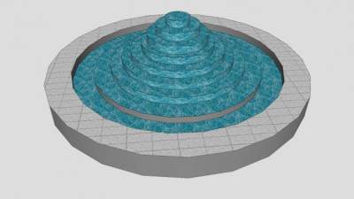 广场大喷泉SU模型下载_sketchup草图大师SKP模型