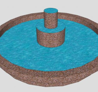简易装饰喷泉SU模型下载_sketchup草图大师SKP模型