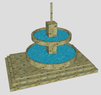 户外大型喷泉SU模型下载_sketchup草图大师SKP模型