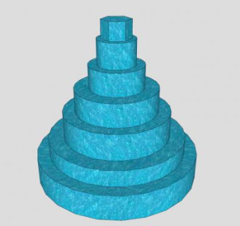 塔型流水喷泉SU模型下载_sketchup草图大师SKP模型