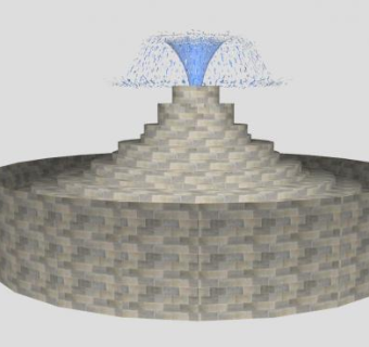 水景高喷泉SU模型下载_sketchup草图大师SKP模型