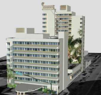 现代户外建筑酒店SU模型下载_sketchup草图大师SKP模型