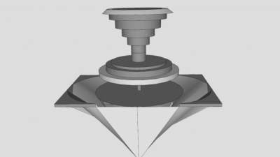 简易现代喷泉建筑SU模型下载_sketchup草图大师SKP模型