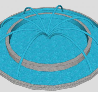 大型跳泉喷泉SU模型下载_sketchup草图大师SKP模型