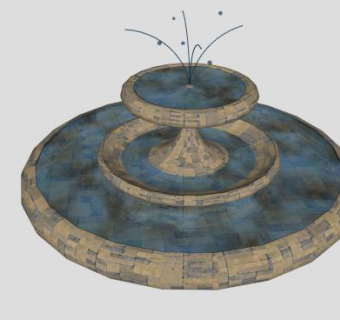 欧式缸型跳泉喷泉SU模型下载_sketchup草图大师SKP模型