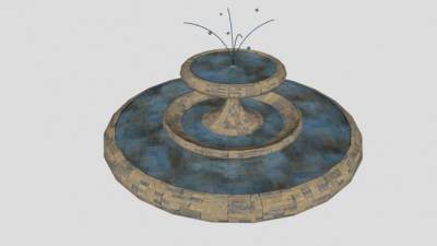 欧式缸型跳泉喷泉SU模型下载_sketchup草图大师SKP模型