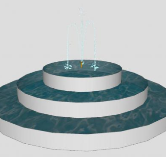 公园简易装饰喷泉SU模型下载_sketchup草图大师SKP模型