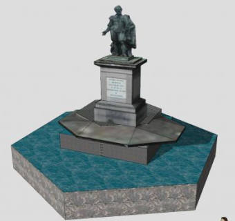 彼得·保罗·鲁本斯雕塑喷泉SU模型下载_sketchup草图大师SKP模型