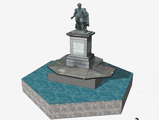彼得·保罗·鲁本斯雕塑喷泉SU模型下载_sketchup草图大师SKP模型
