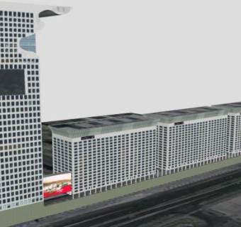 盘古广场七星级酒店建筑SU模型下载_sketchup草图大师SKP模型