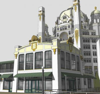 幽灵旅馆酒店建筑SU模型下载_sketchup草图大师SKP模型