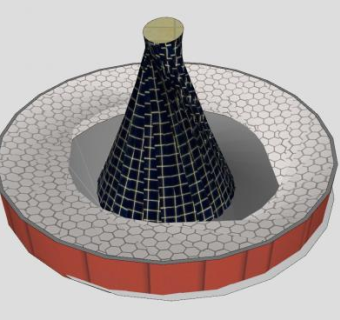 现代螺旋喷泉SU模型下载_sketchup草图大师SKP模型