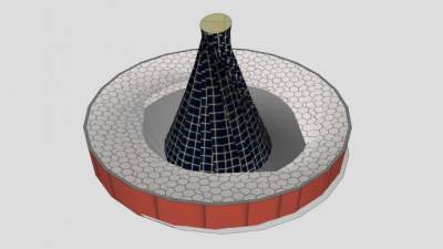 现代螺旋喷泉SU模型下载_sketchup草图大师SKP模型